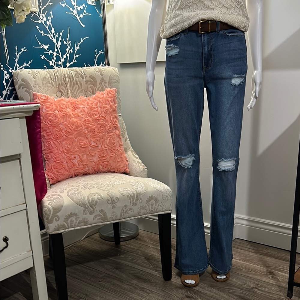Fashion Nova Classic Blue Flare Jeans